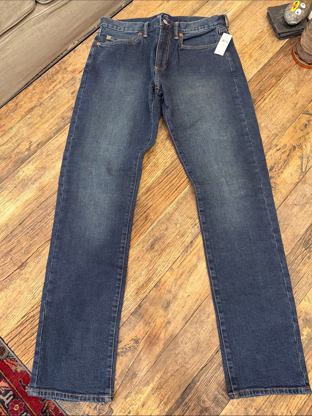 GAP Men's Straight Jeans in Indigo Blue Wash